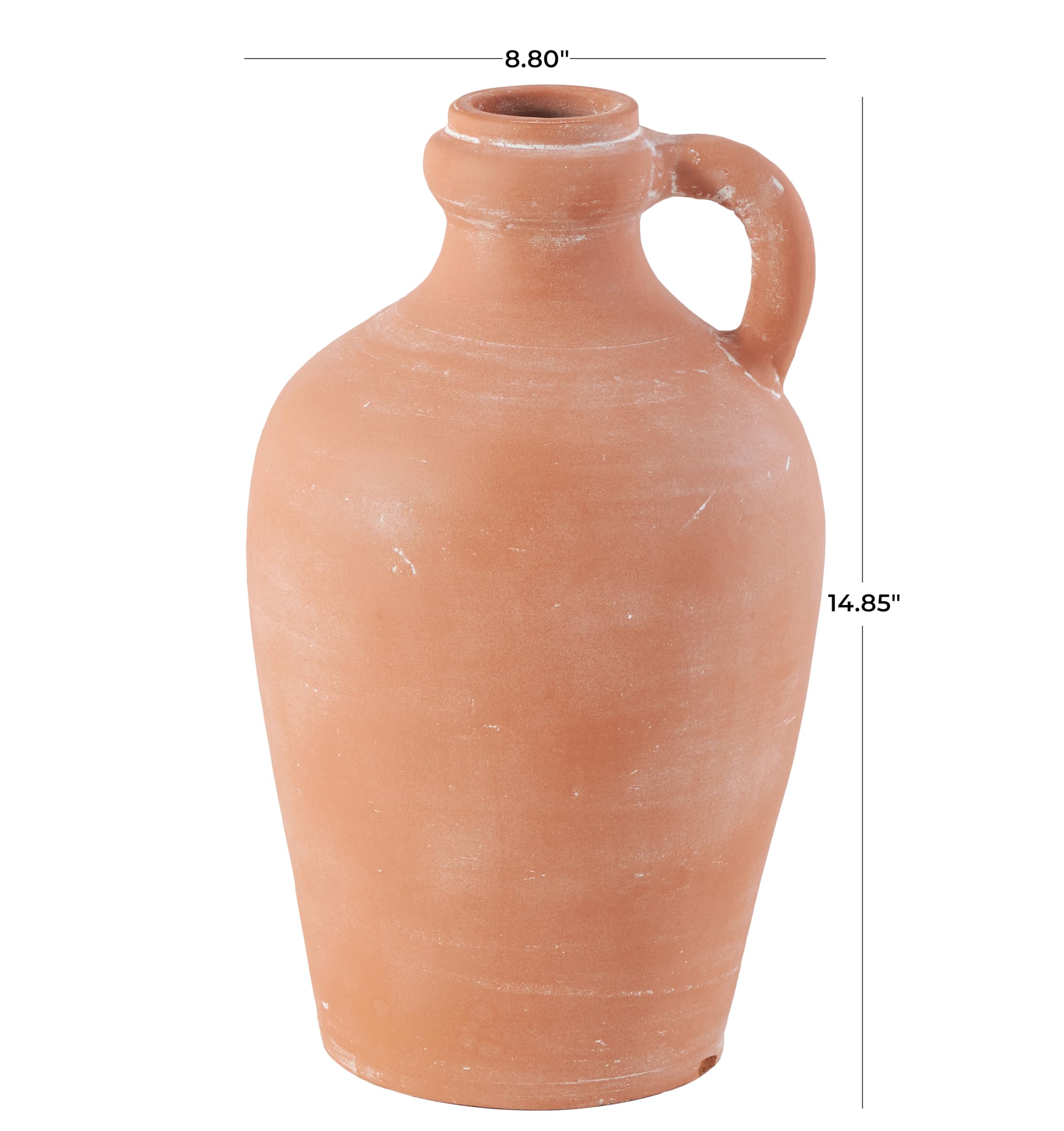 Amazon.com: Deco 79 Ceramic Terracotta Jug Vase with Handle, 9